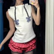 Casual Plaid Tiered Cake Shorts