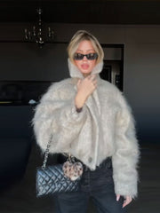 Autumn & Winter Stand-Collar Single-Breasted Sweater Coat