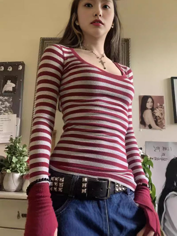 Slim-Fit Crew Neck Basic Top