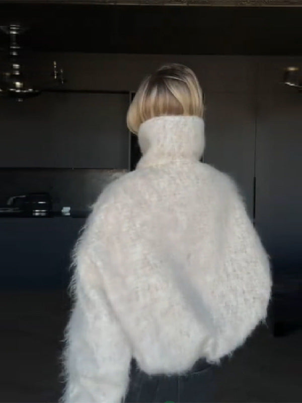 Autumn & Winter Stand-Collar Single-Breasted Sweater Coat