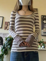 Slim-Fit Crew Neck Basic Top