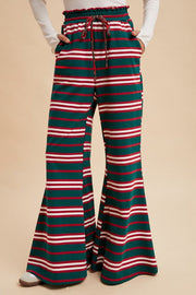 Multi Wide Palazzo Knit Pants Christmas