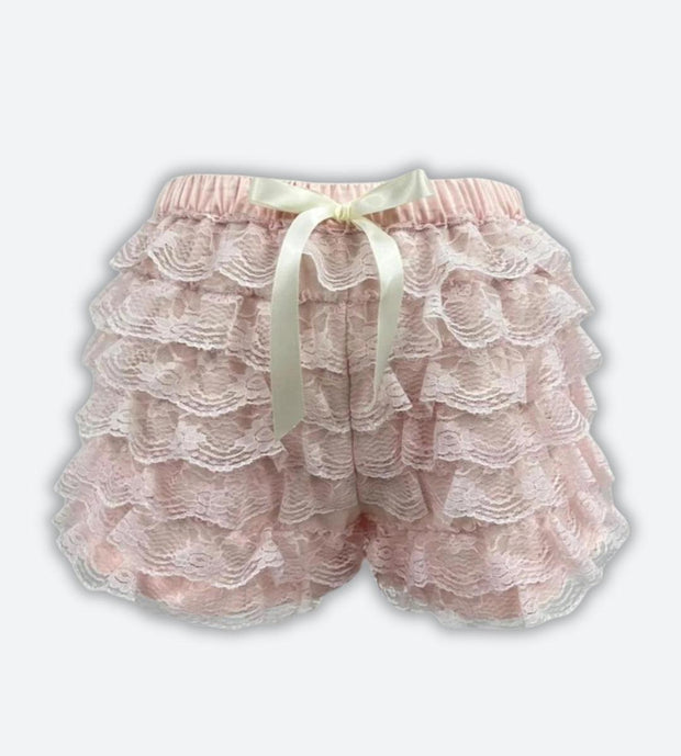Zingj Lace Ruffled Shorts