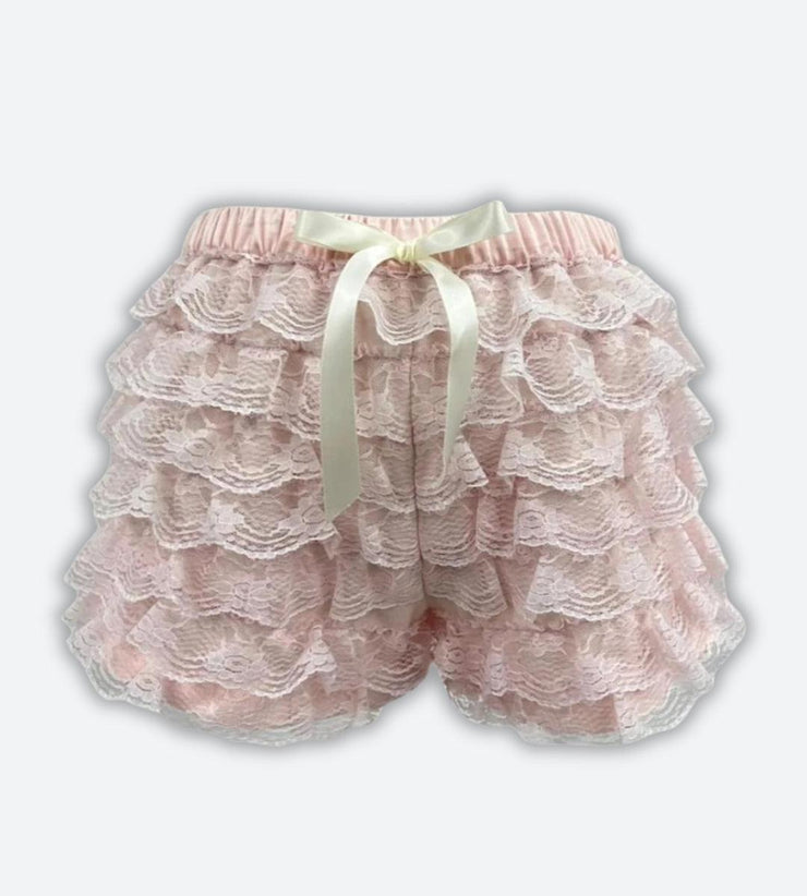 Zingj Lace Ruffled Shorts
