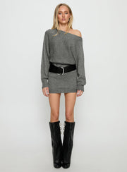 Bellamie Long Sleeve Mini Dress Grey