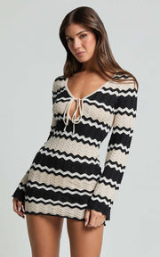 Seven Wonders - Sofia Mini Dress in Black/Cream