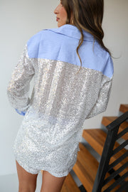 Bonnie Sequin Mini Shorts - Silver