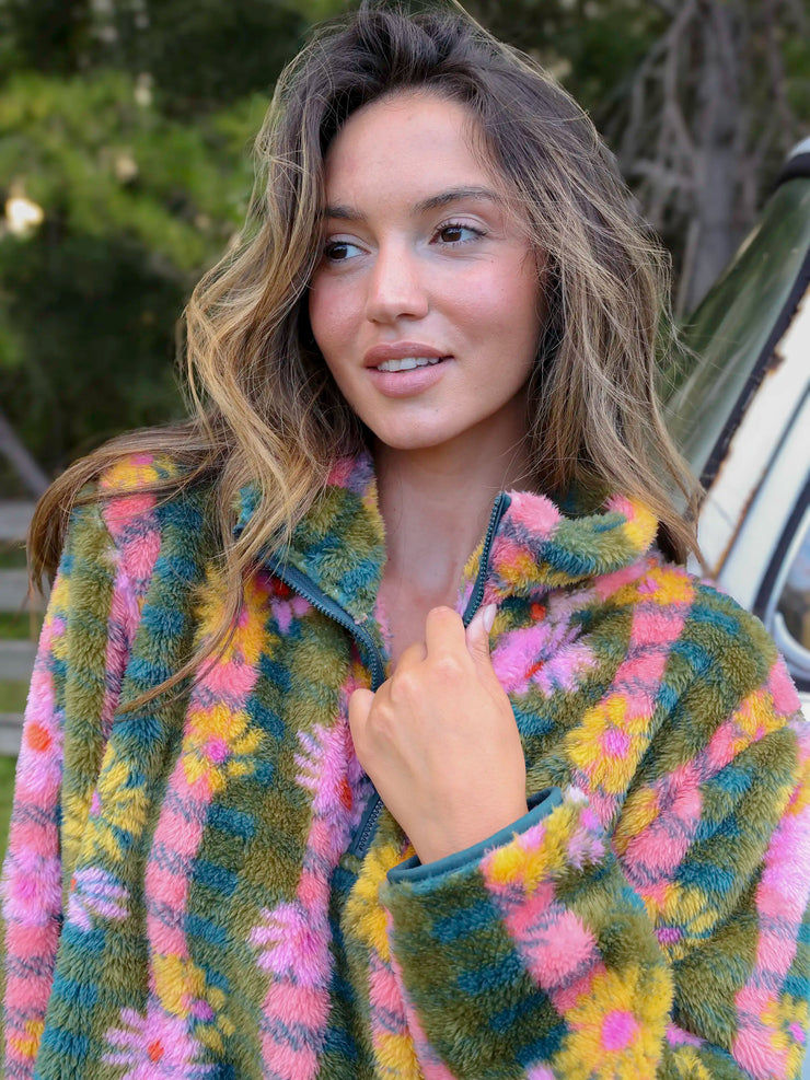 Coziest Quarter Zip Pullover Sweatshirt - Hudson Valley Plaid