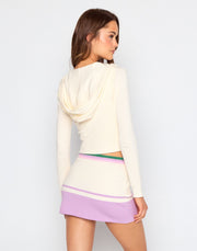 Colette Knit Stripe Skirt - Off White