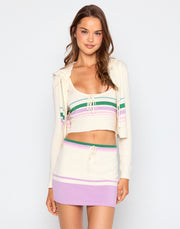 Colette Knit Stripe Skirt - Off White