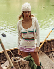 Colette Knit Stripe Skirt - Off White