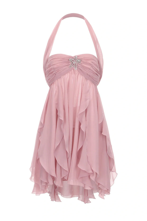 Chic A Line Sweetheart Pink Short Party Dress with Ruffles
