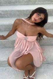 Chic A Line Sweetheart Pink Short Party Dress with Ruffles