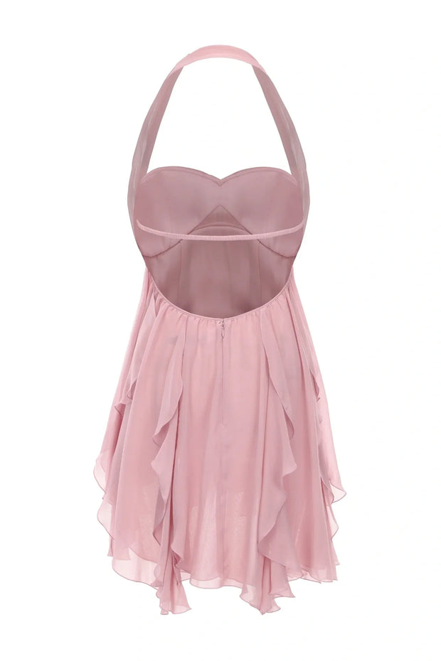 Chic A Line Sweetheart Pink Short Party Dress with Ruffles