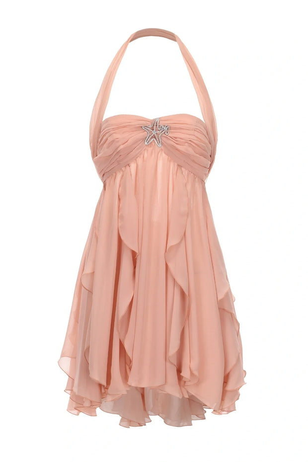 Chic A Line Sweetheart Pink Short Party Dress with Ruffles