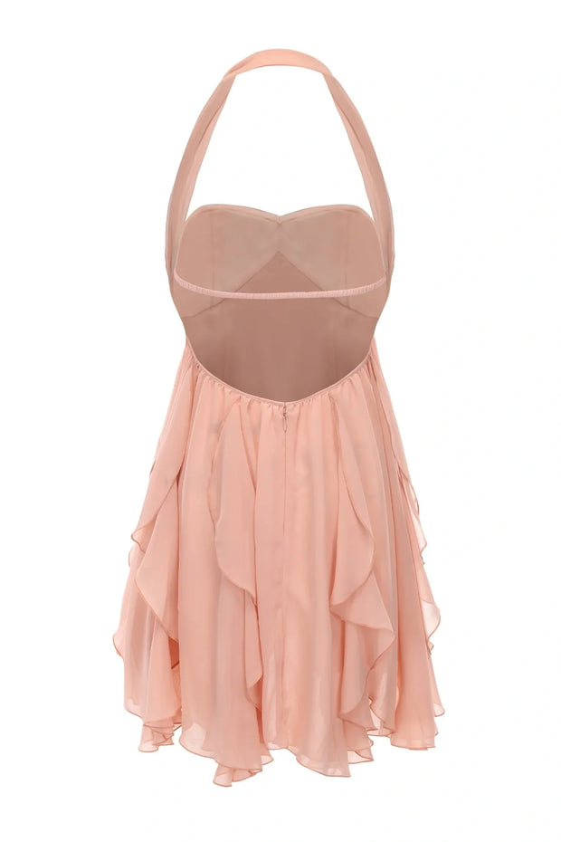Chic A Line Sweetheart Pink Short Party Dress with Ruffles