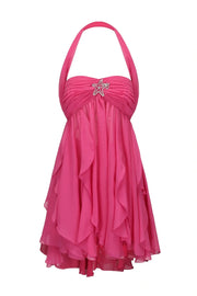 Chic A Line Sweetheart Pink Short Party Dress with Ruffles