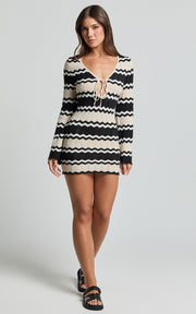 Seven Wonders - Sofia Mini Dress in Black/Cream