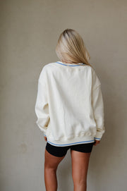 "USA" Varsity Pullover-Ivory Multi