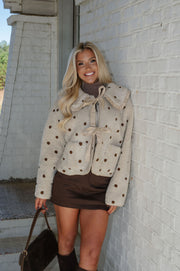 Polka Dot Tie Jacket-Natural