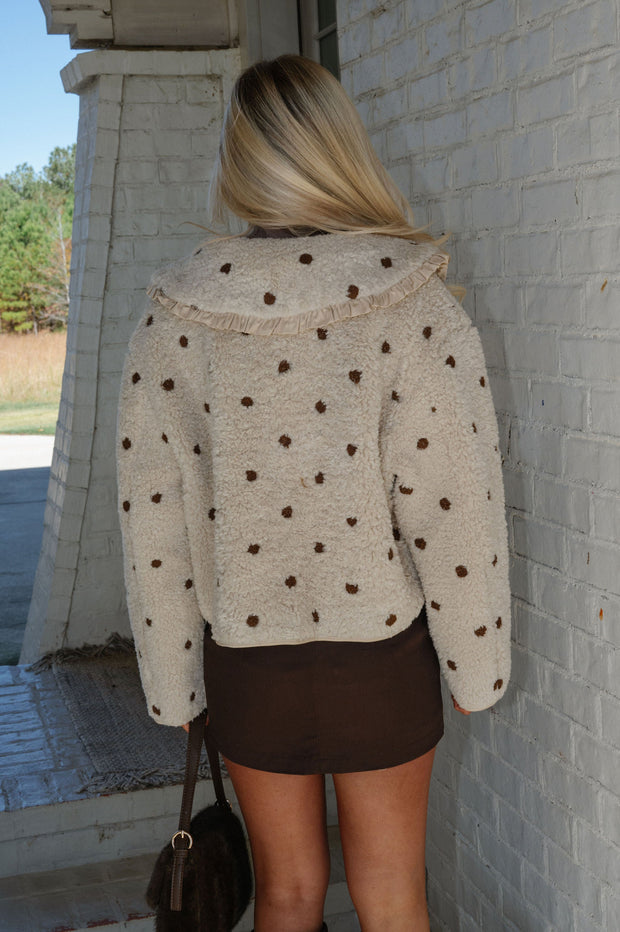 Polka Dot Tie Jacket-Natural