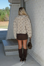 Polka Dot Tie Jacket-Natural