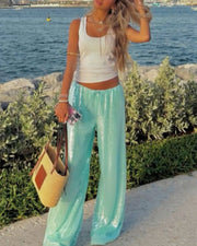 Trendy Sequined Pants