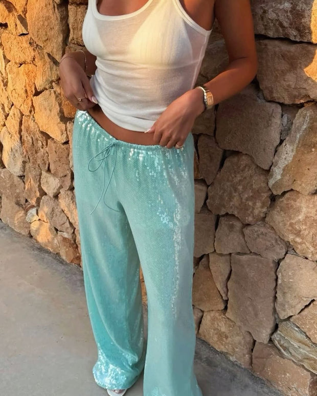 Trendy Sequined Pants
