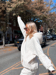 Blank Ivory Cherries All Over Hoodie