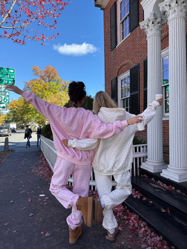 Blank Ivory Cherries All Over Hoodie