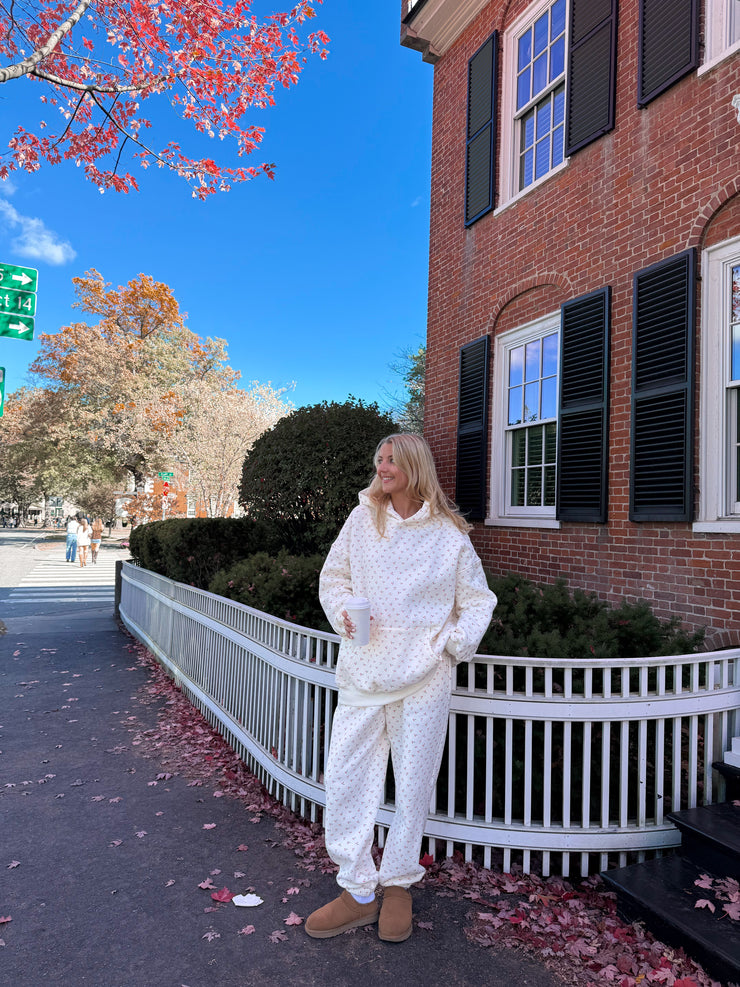 Blank Ivory Cherries All Over Hoodie