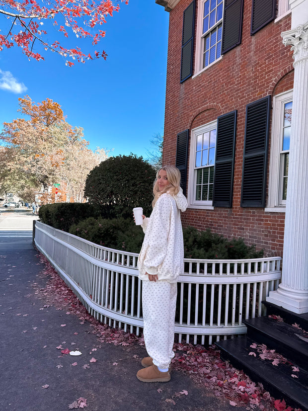 Blank Ivory Cherries All Over Hoodie