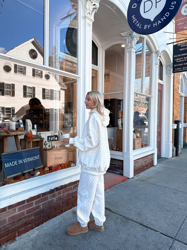 Blank Ivory Cherries All Over Hoodie