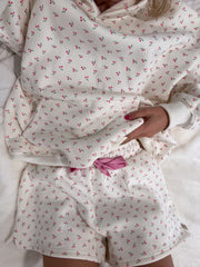 Blank Ivory Cherries All Over Hoodie