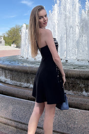 Elodie Pearl Embellished Strapless Bandage Mini Dress