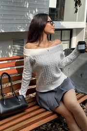 Edgy Long-Sleeve Knit Sweater