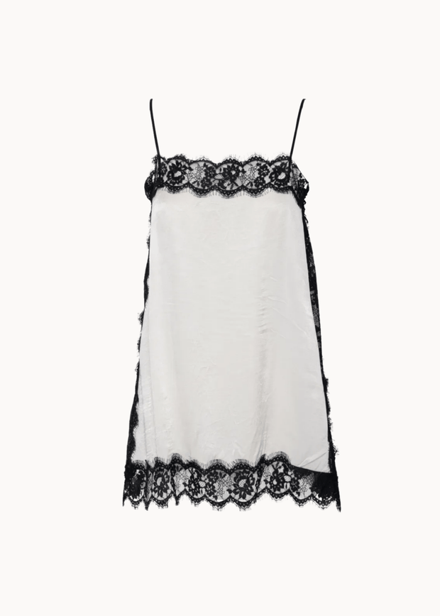 Firkantet Satin Top - Hvid