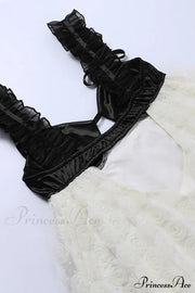 Floral Lace Backless Babydoll Dress with Corset Detail