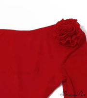 Mesh One Shoulder Charming Flower Frill Mini Dress