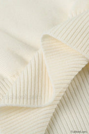 Off Shoulder Fitted Knit Sweater