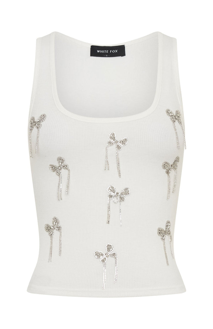 Sweet Angel Rib Tank White